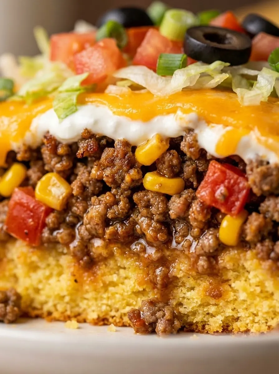 A slice of pizza with meat and tomatoes.