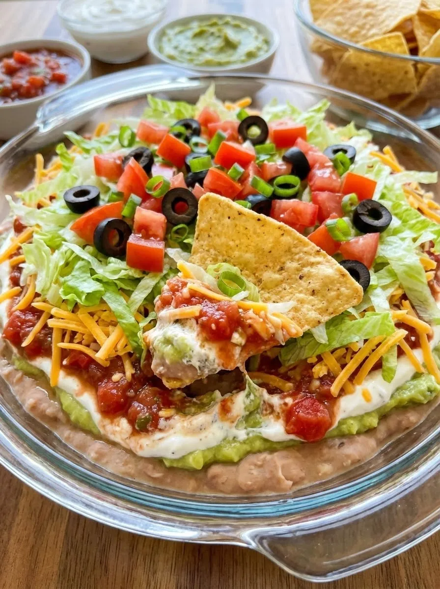 A salad with lettuce, tomatoes, olives, and chips.