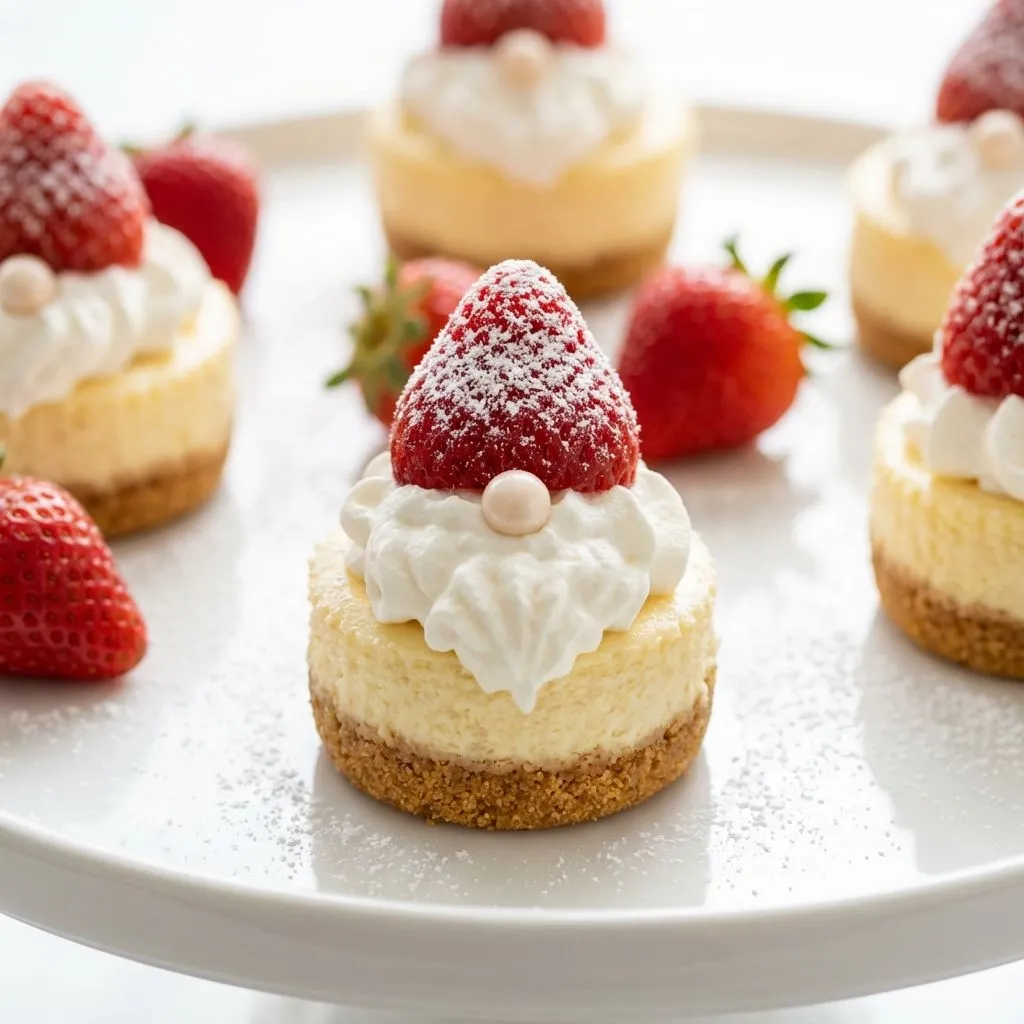 A plate of desserts with strawberries on top.