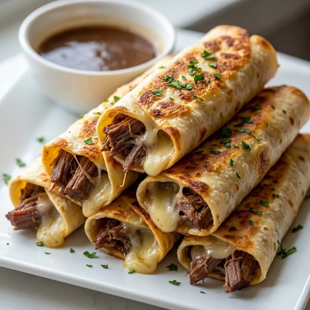 A plate of food with a bowl of sauce.