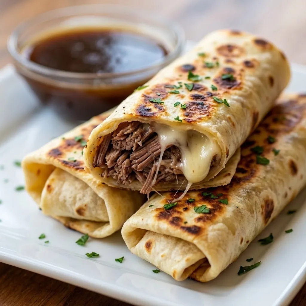 A plate of food with a bowl of sauce.