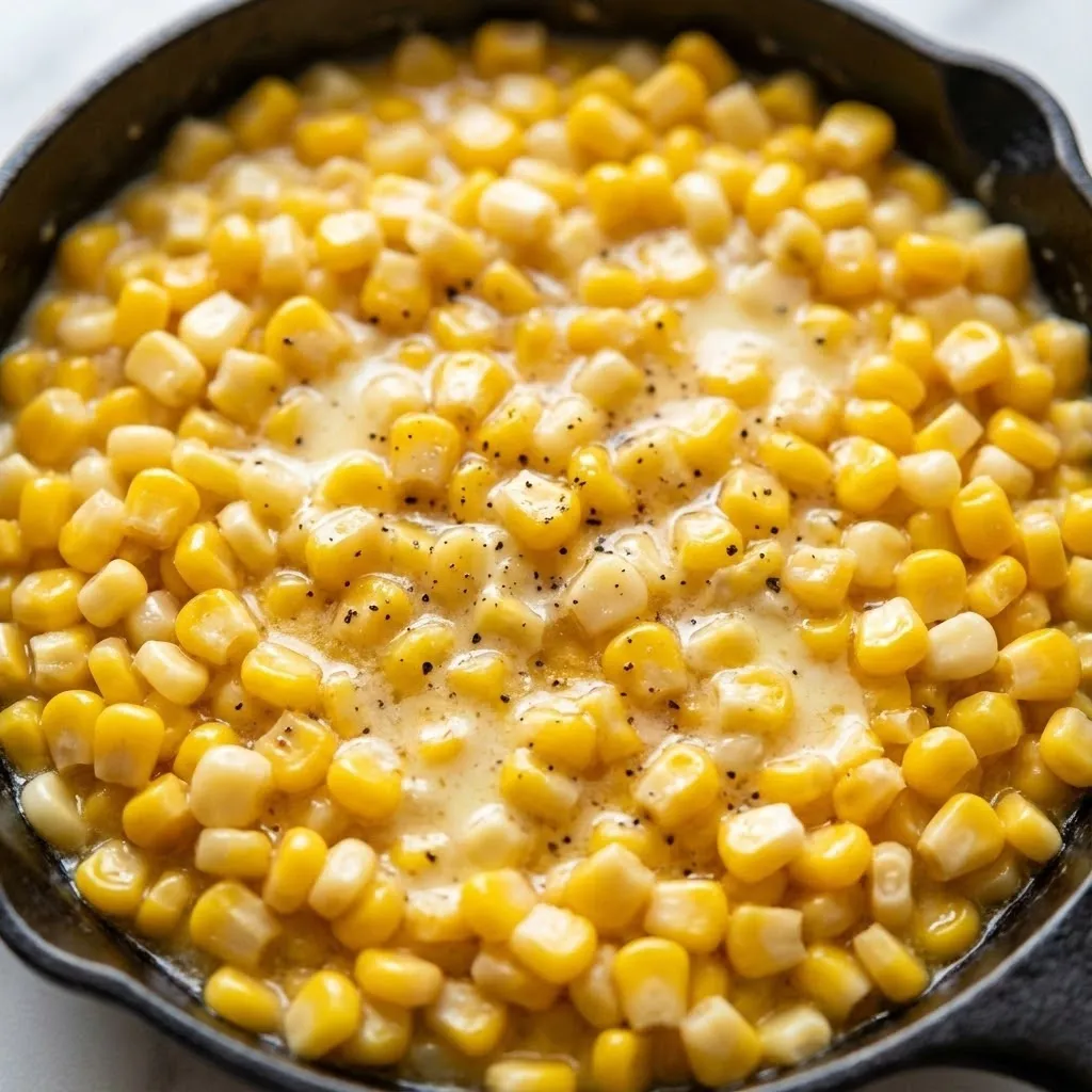 A bowl of yummy corn with black specks.