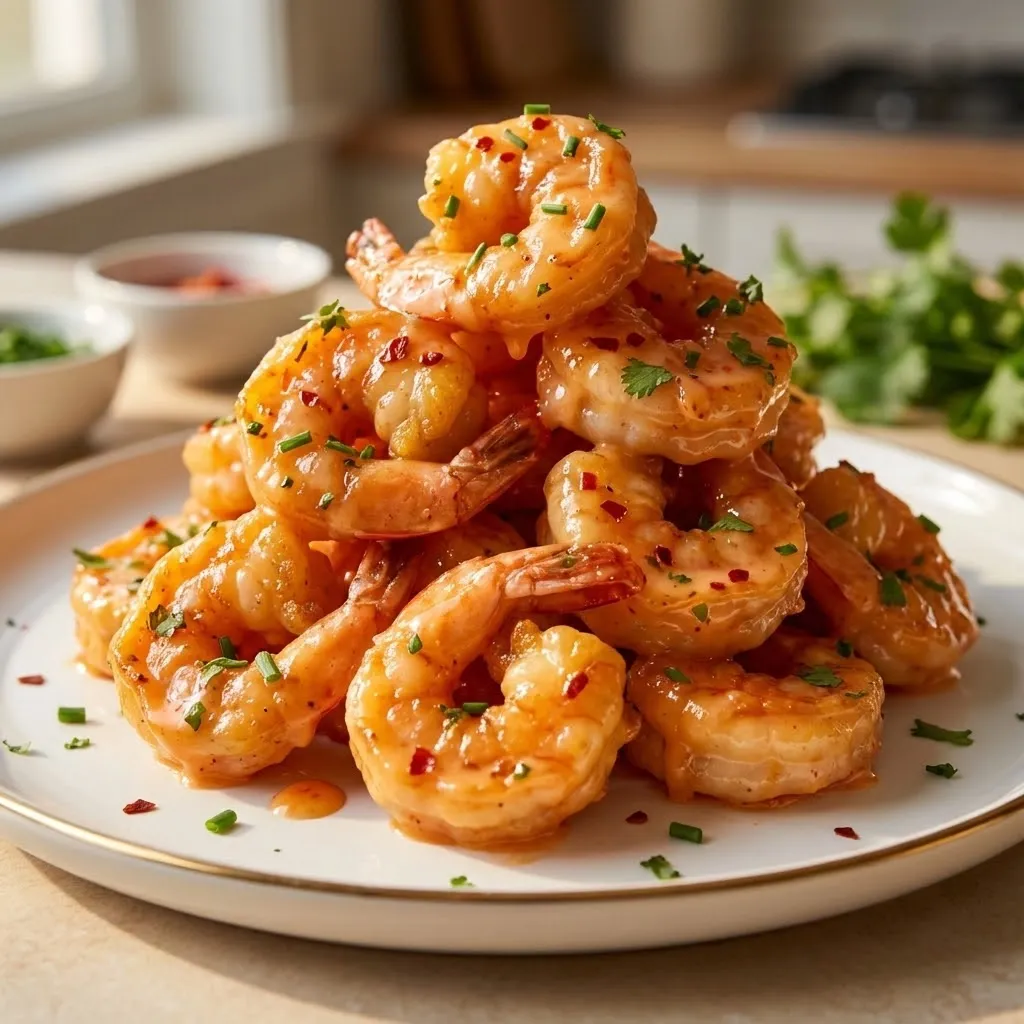 A plate of shrimp with a bowl of sauce.