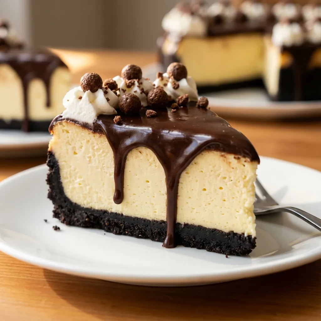 A slice of chocolate cake with chocolate.