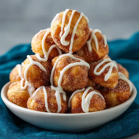 A stack of doughnuts with white icing.