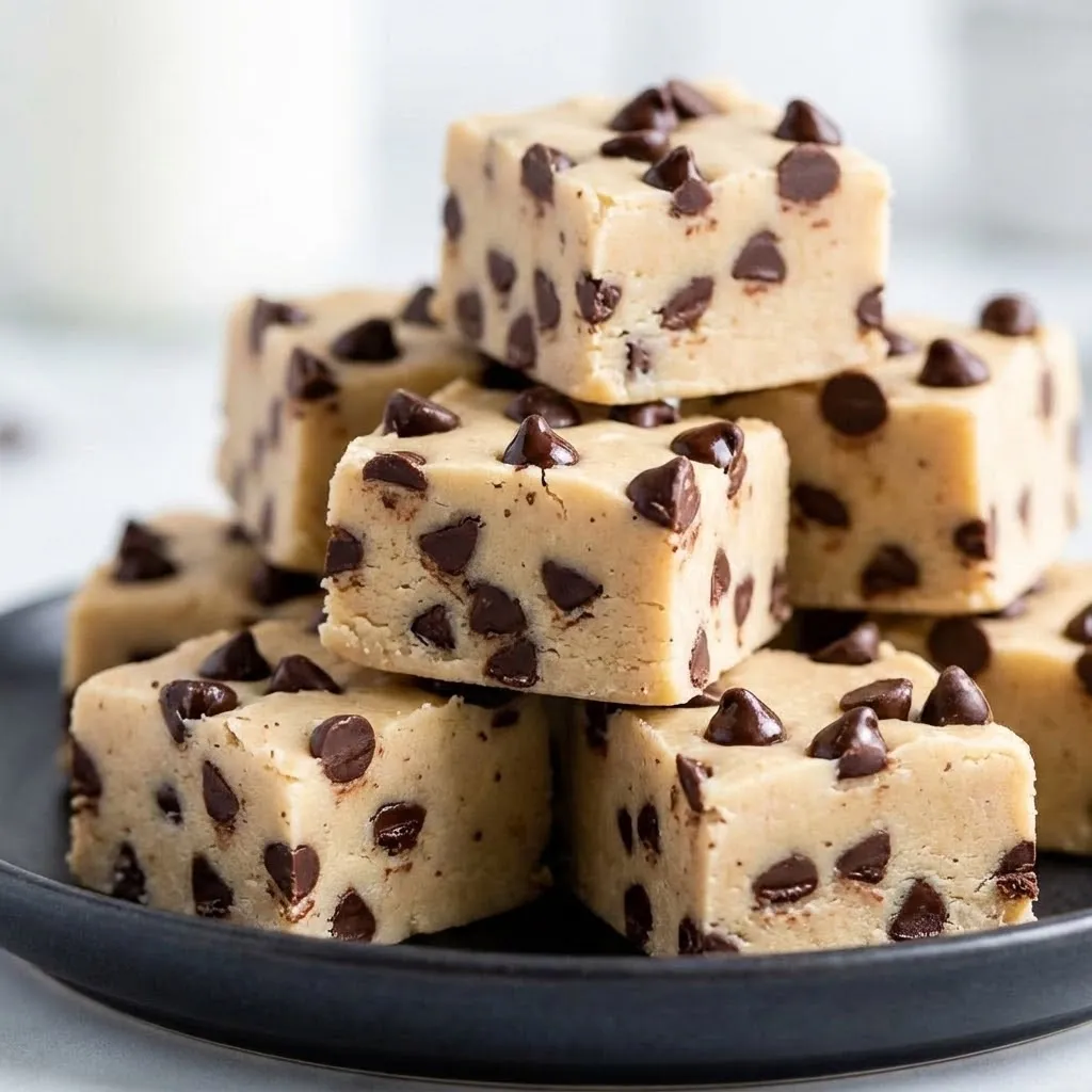 A stack of chocolate and peanut butter bars.