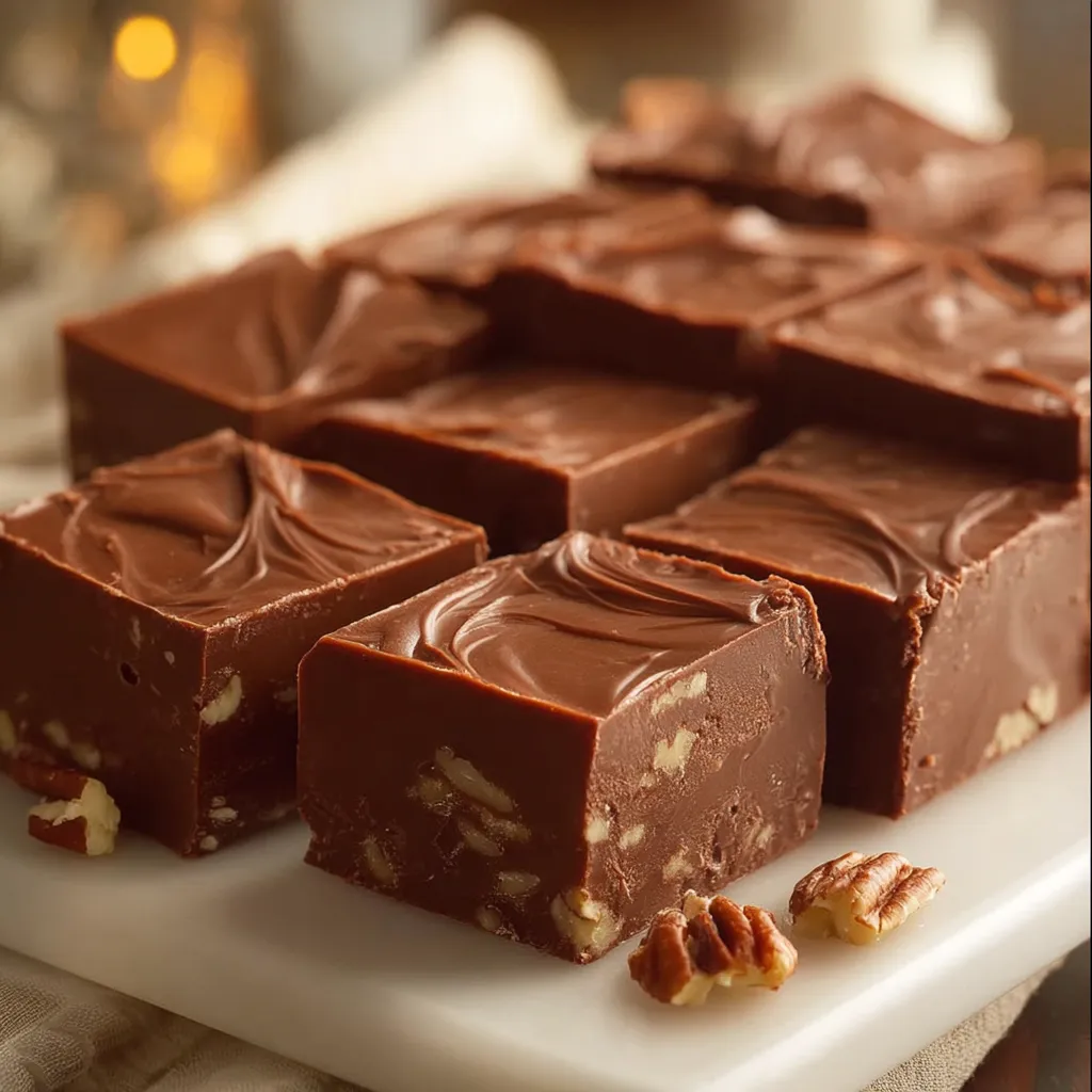 A square of chocolate cake with walnuts.