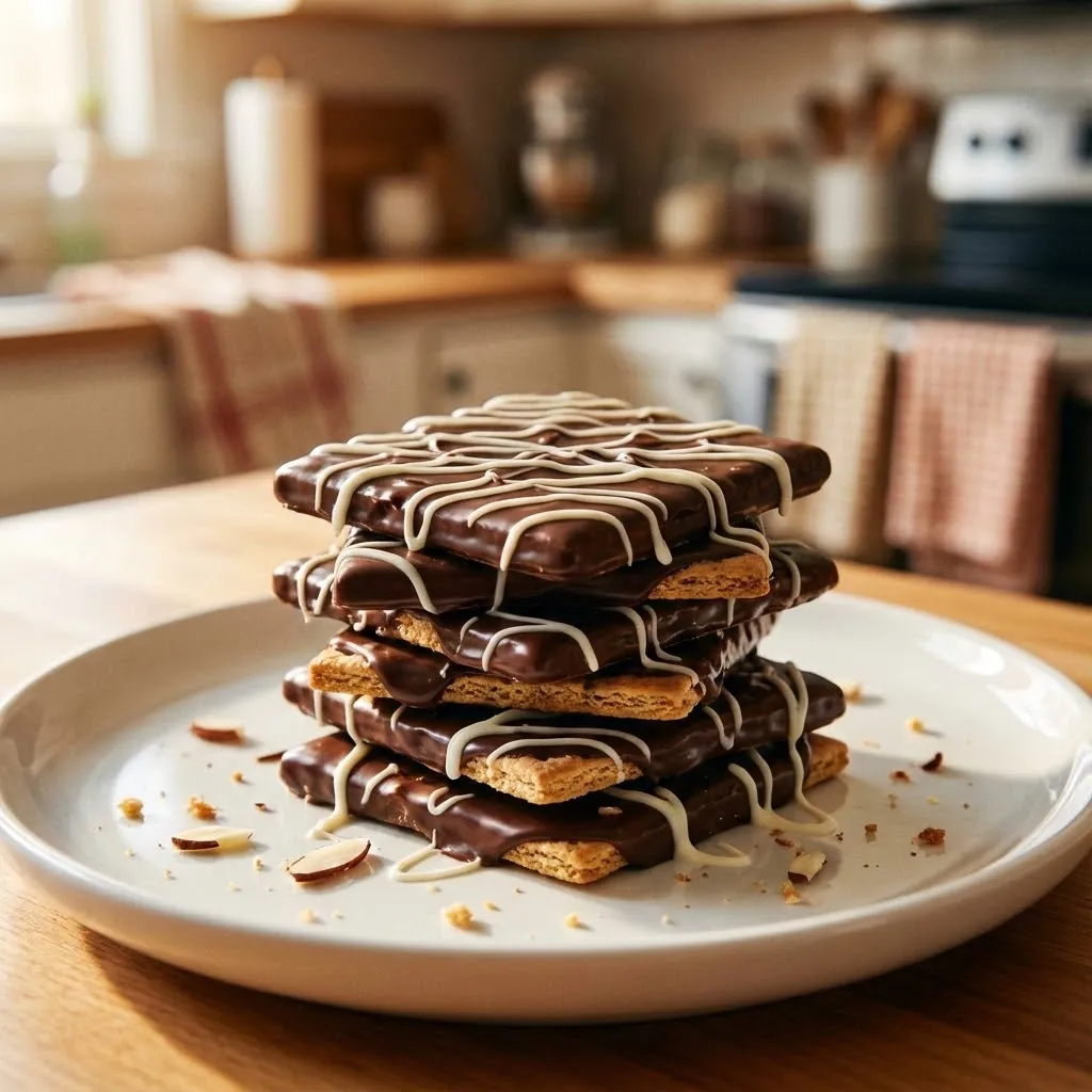 A stack of chocolate bars.