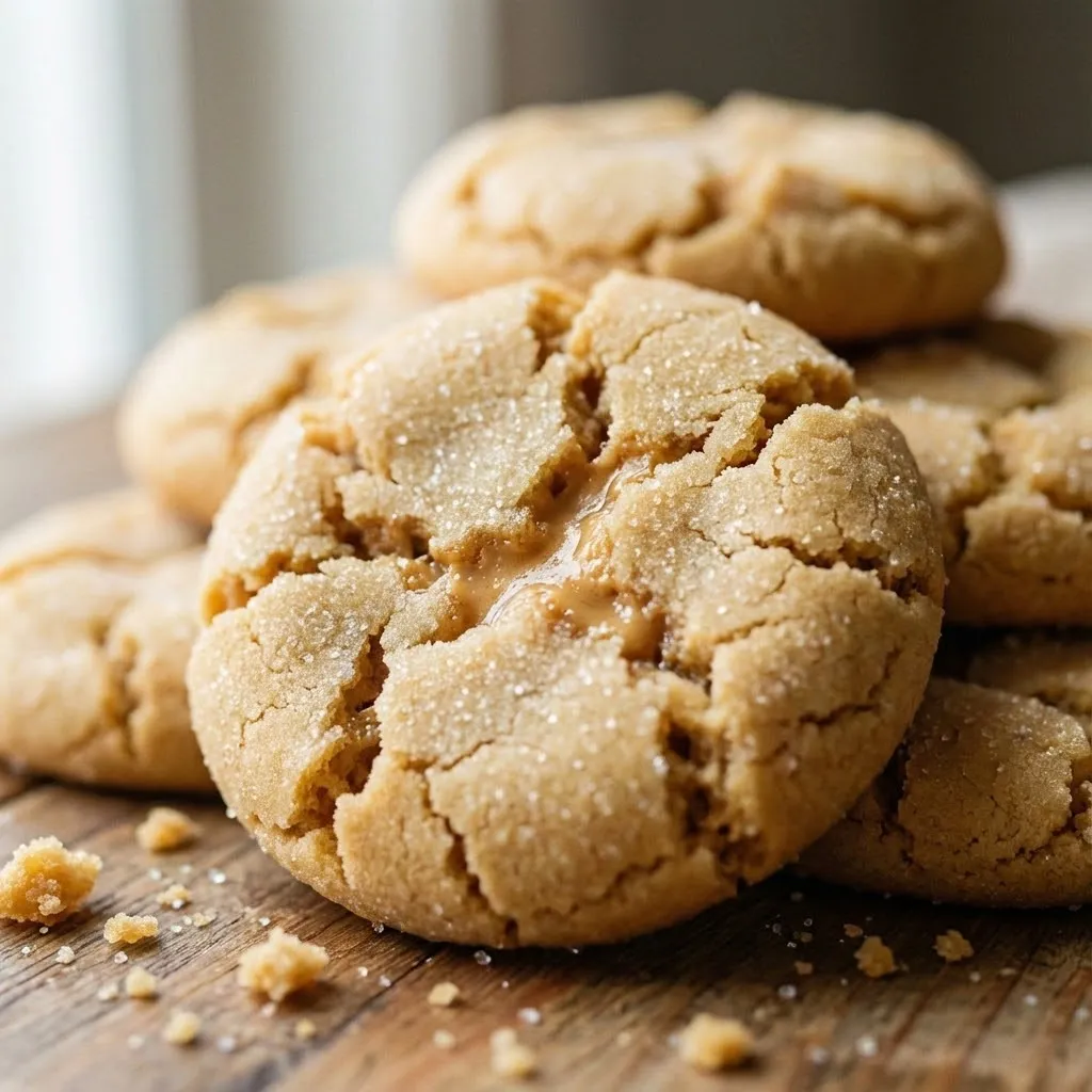 A pile of cookies on a table.