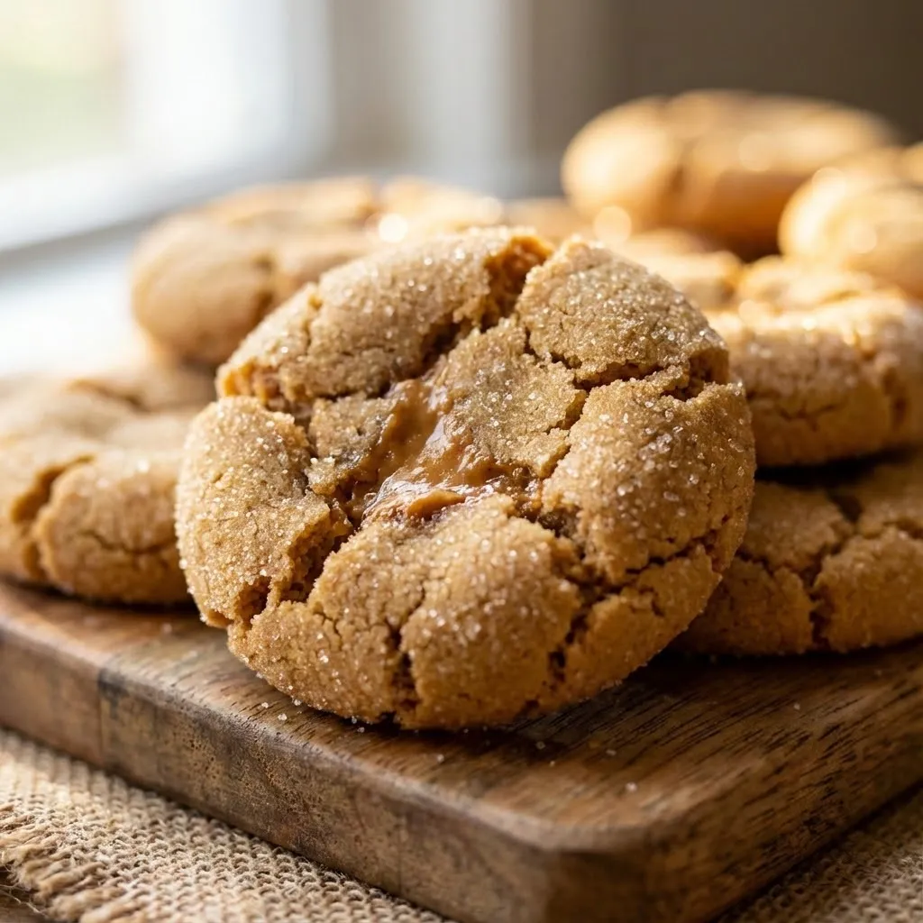 A plate of cookies with a brown sugar coating.