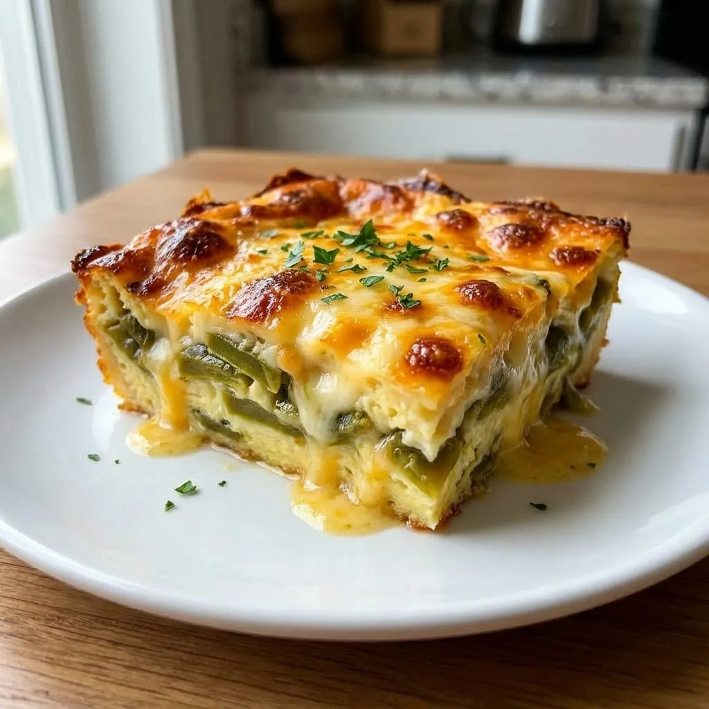 A slice of green peppers and cheese on a white plate.