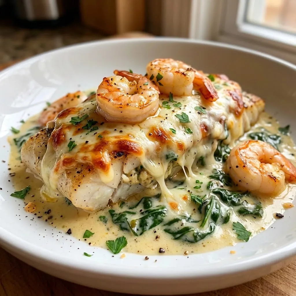 A plate of shrimp and cheese.