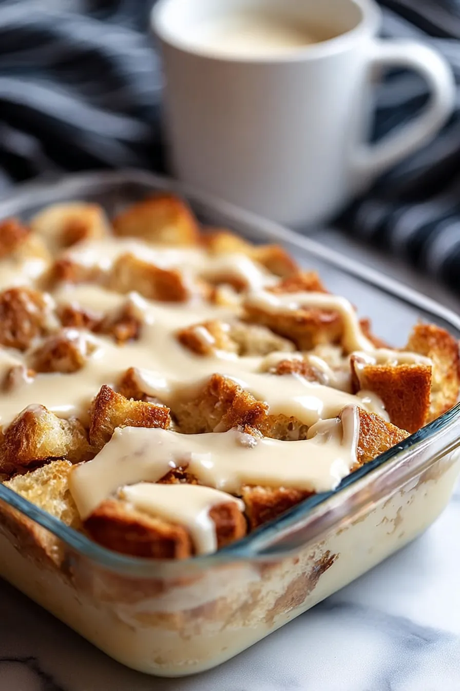 A glass dish with a casserole in it.
