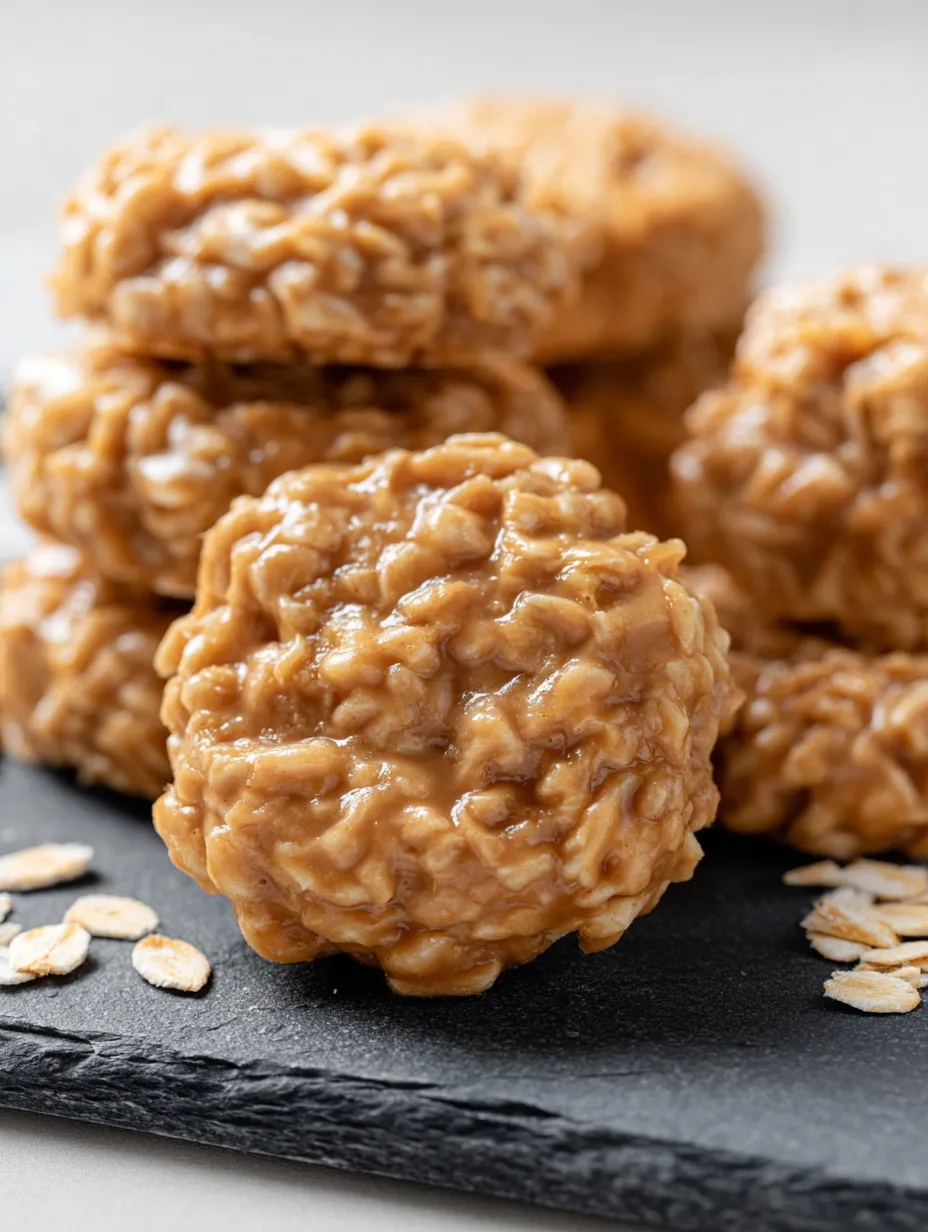 A stack of brown cookies.