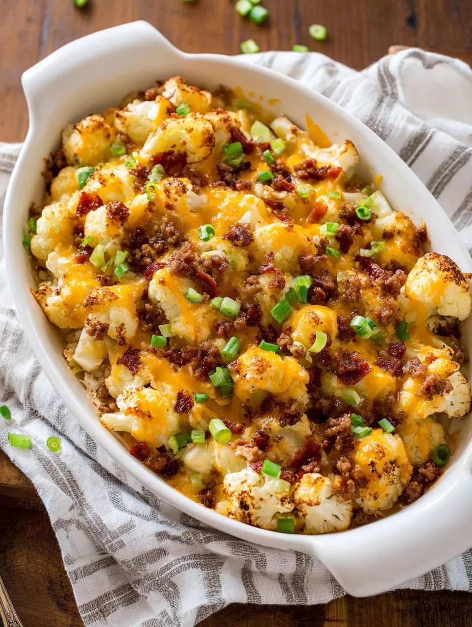 A white bowl filled with a cheesy and bacony dish.