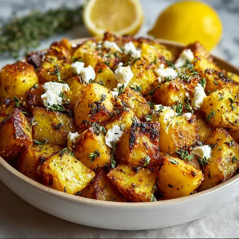 A bowl of food with lemon wedges on top.