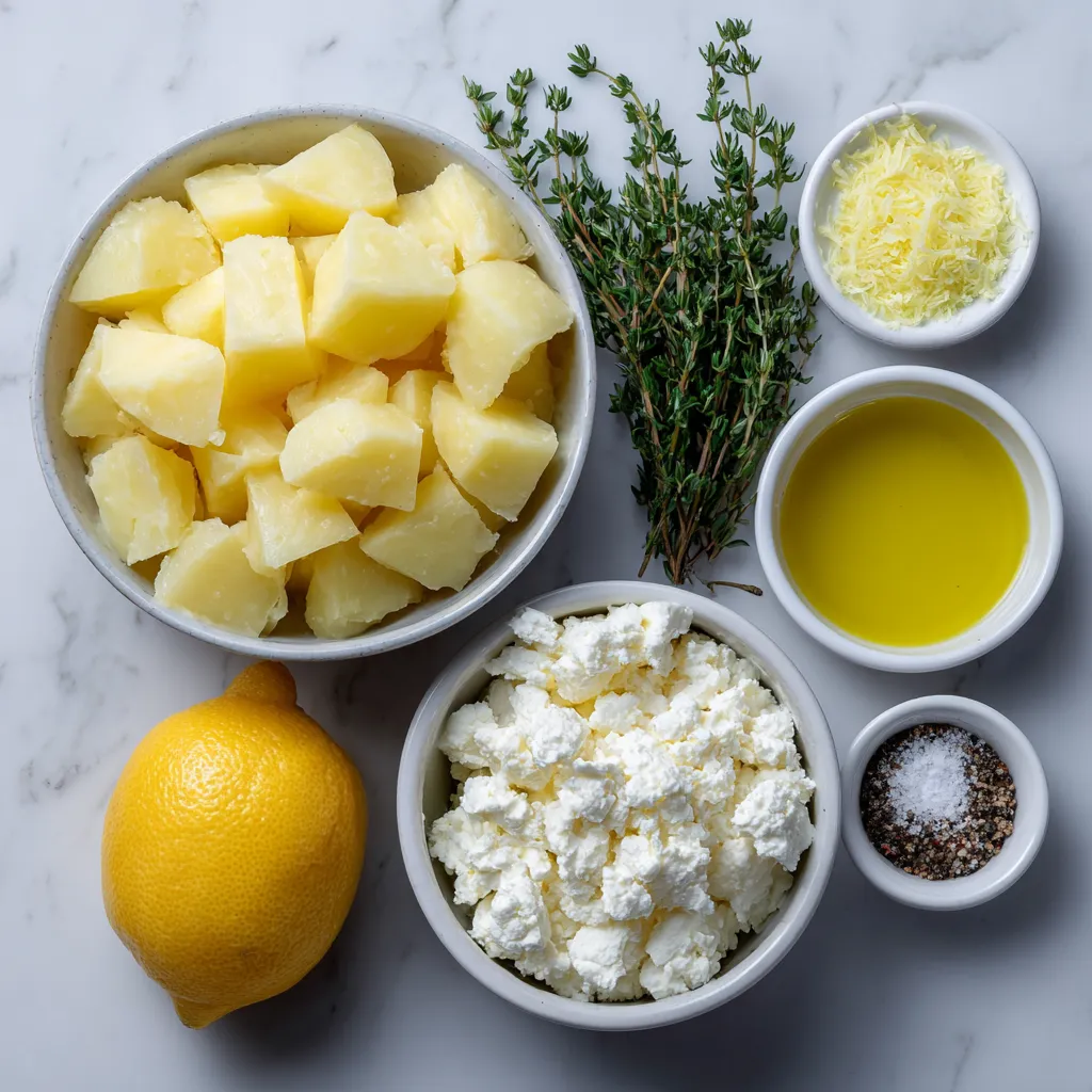 A bowl of potatoes and a bowl of cheese.