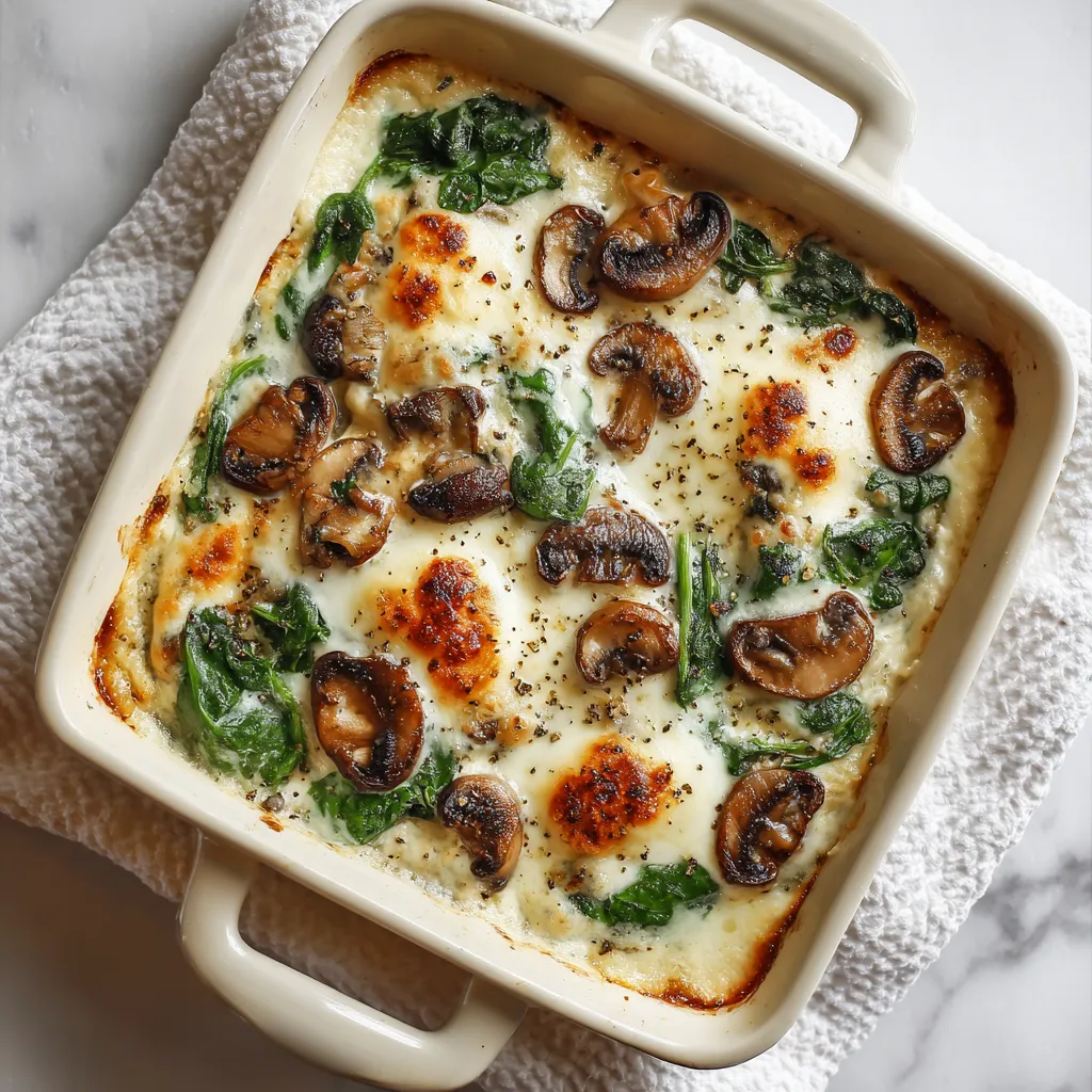 A white bowl filled with a green vegetable and mushrooms.