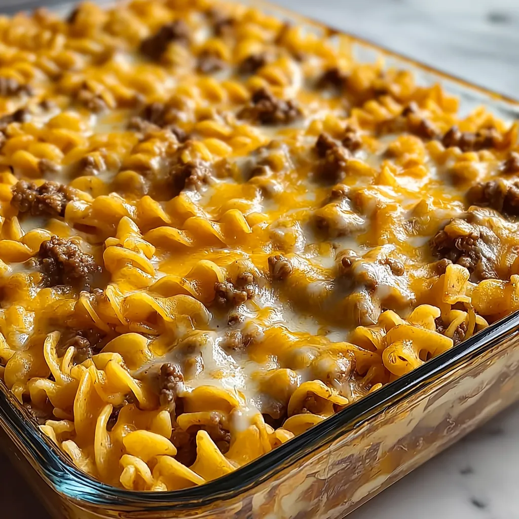A casserole dish filled with macaroni and cheese.