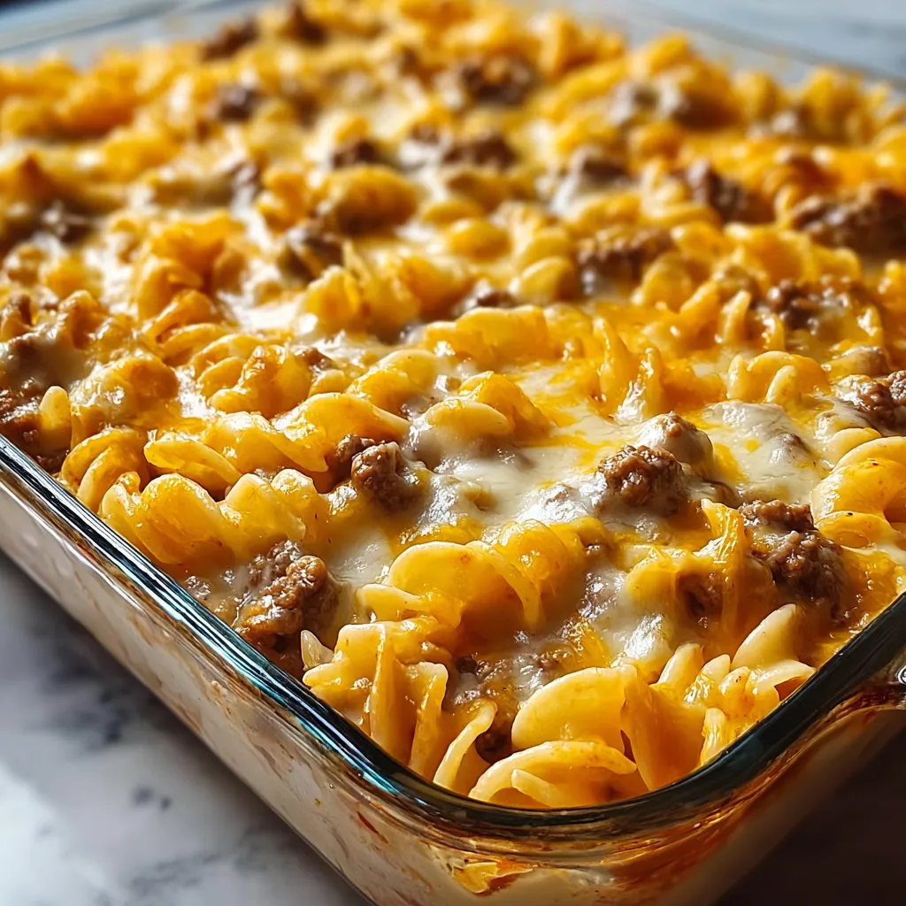 A casserole dish filled with macaroni and cheese.
