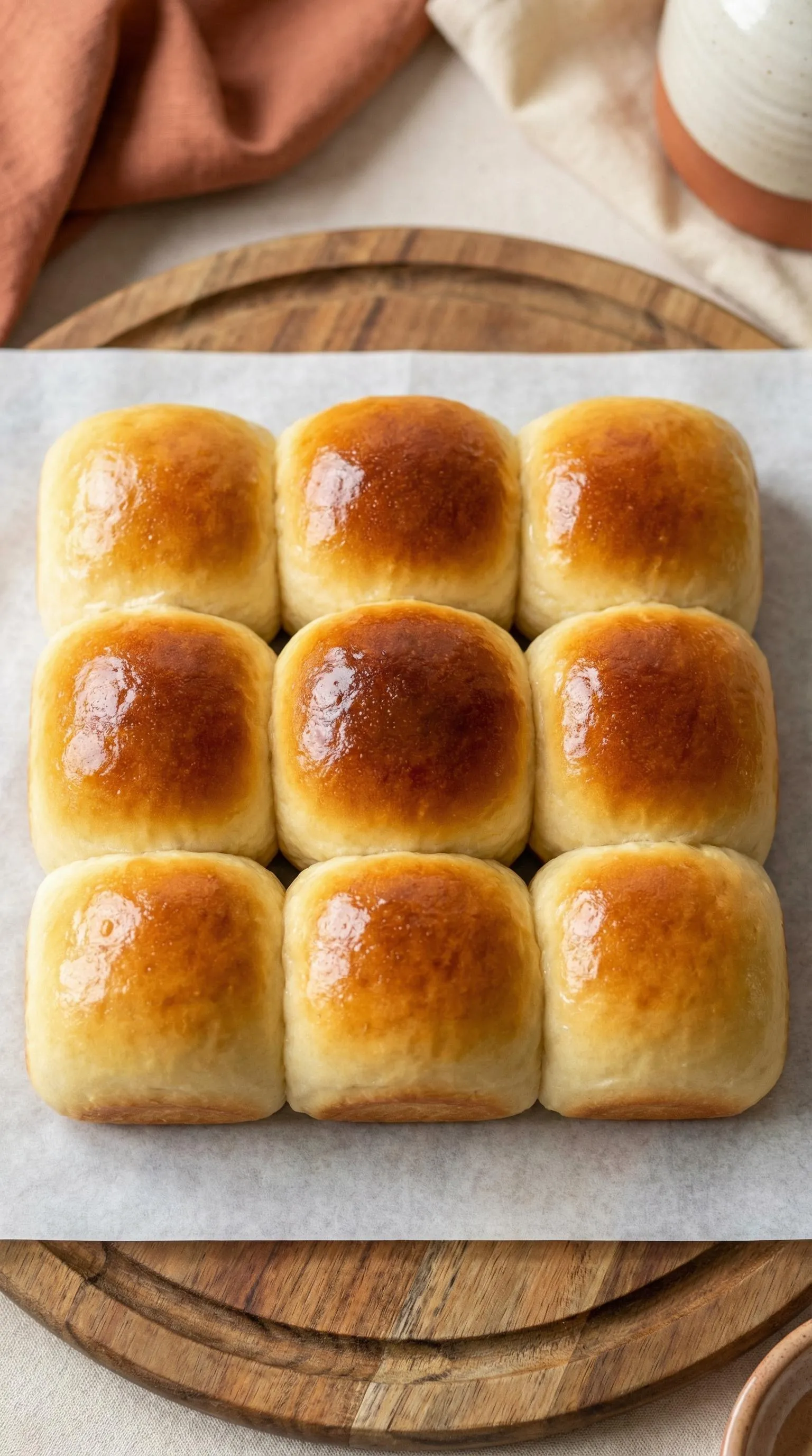 A square of bread with a golden brown crust.