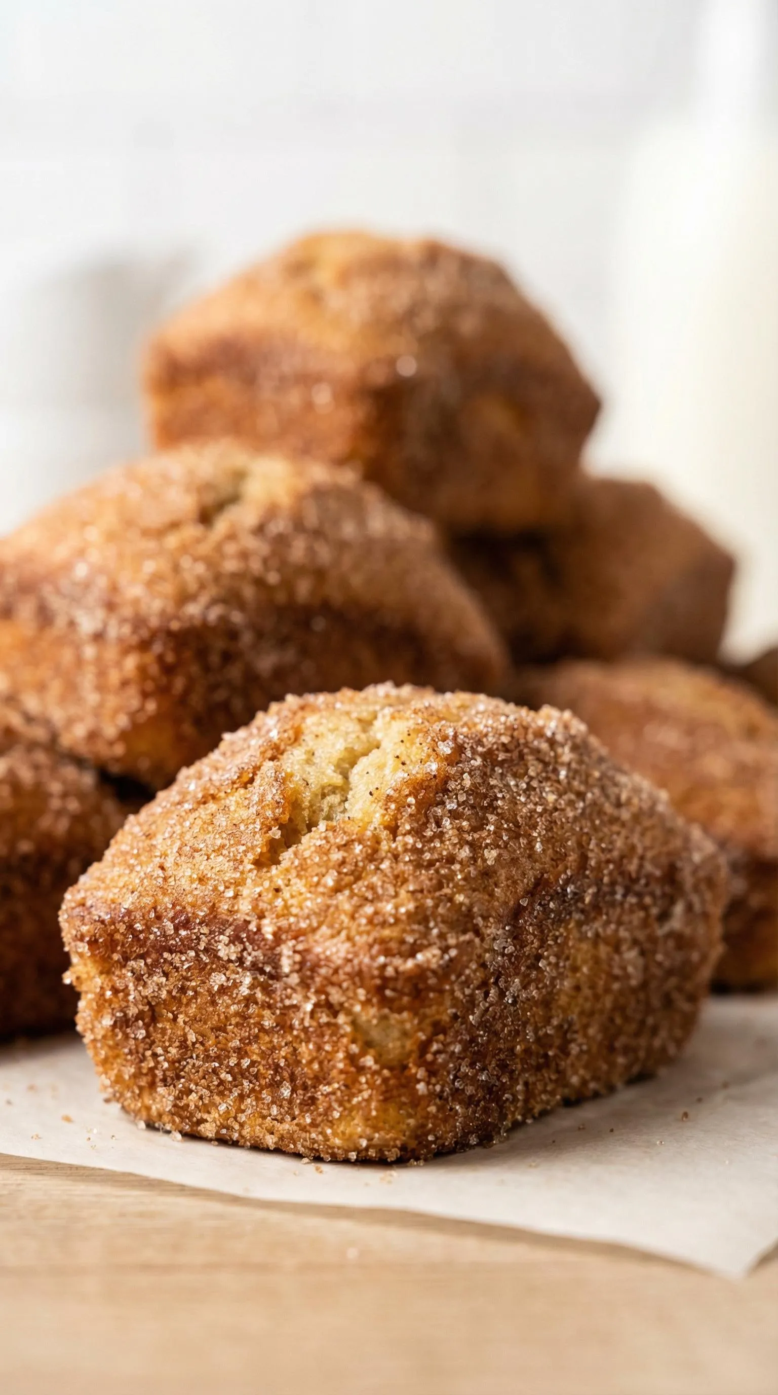 A stack of sugar coated pastries.