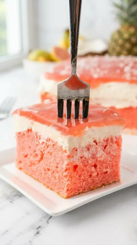 A slice of cake with a fork on top.
