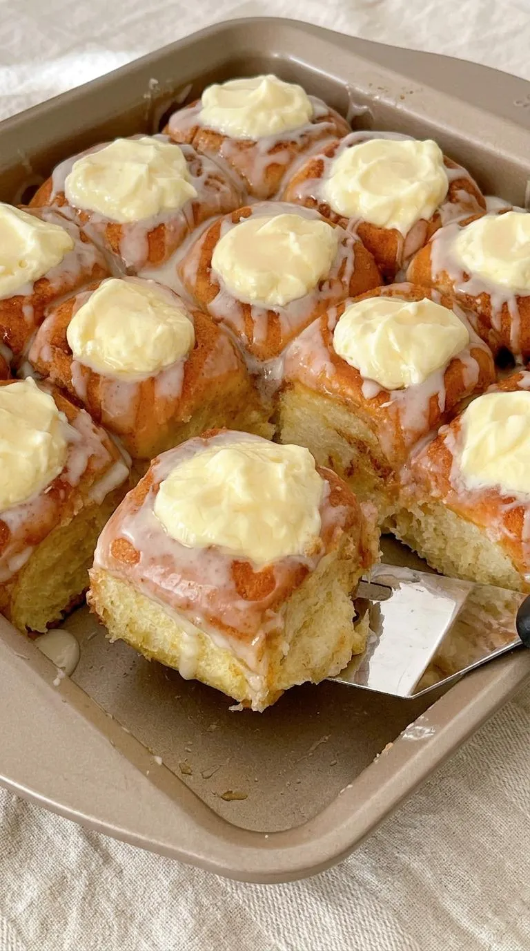 A tray of pastries with white icing.