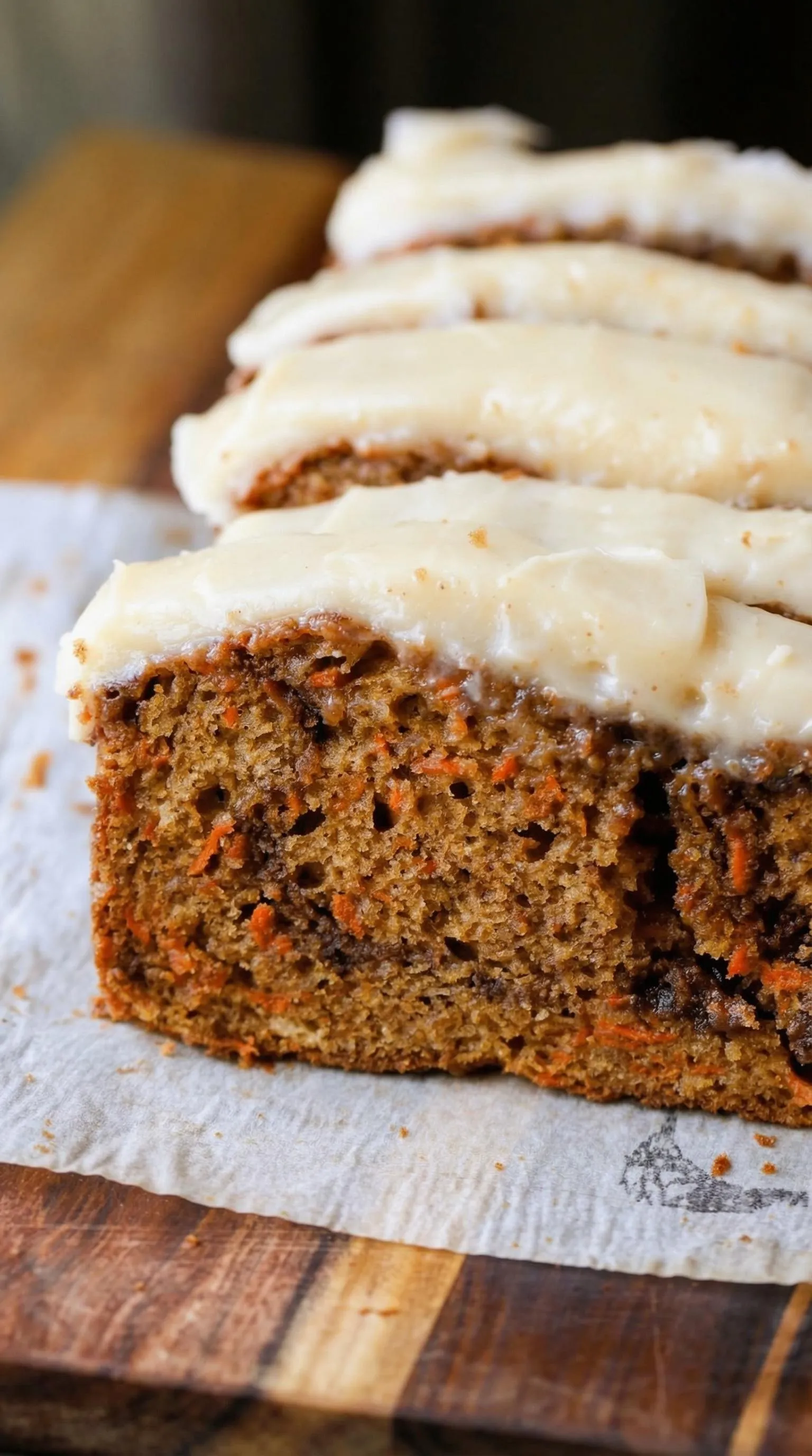 A slice of cake with white frosting.