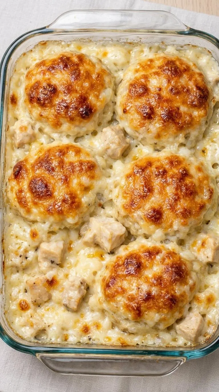 A pan of food with a cheesy crust.