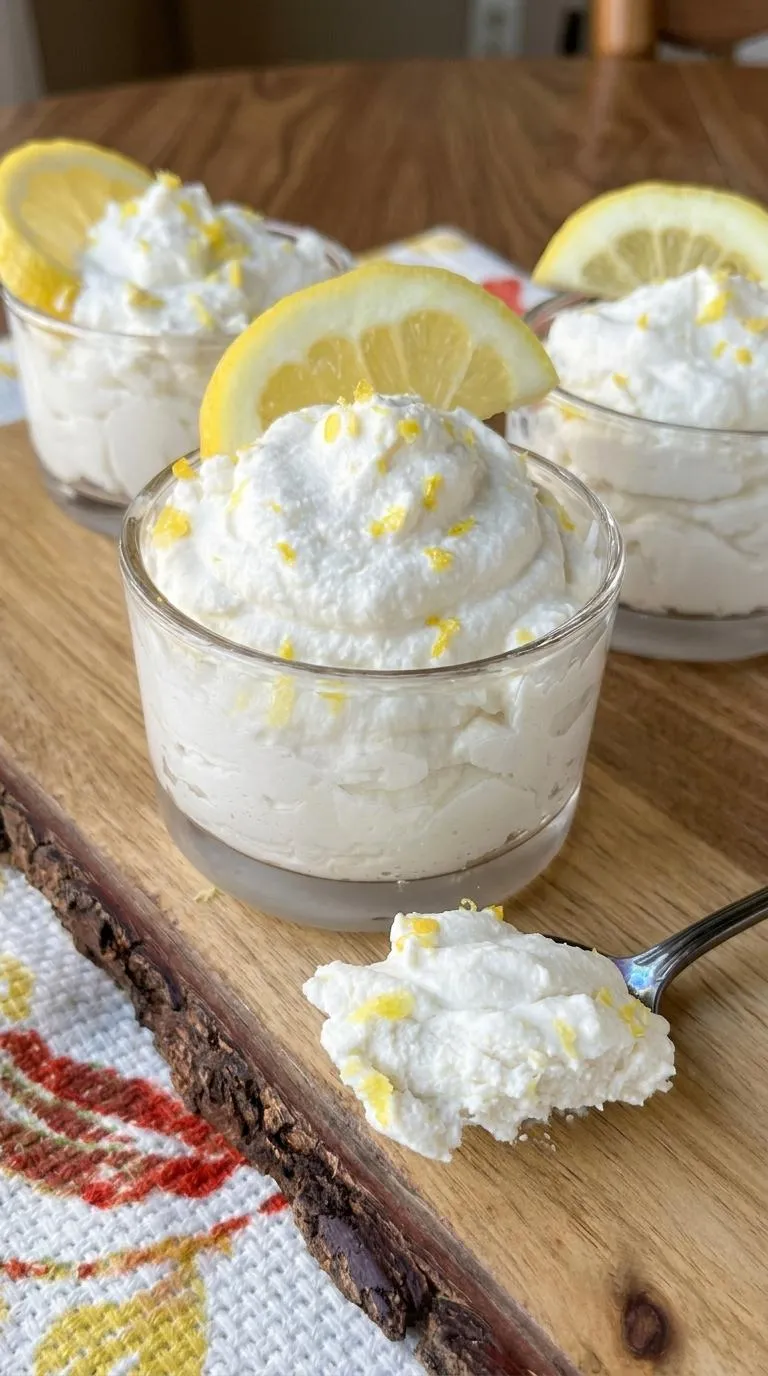 A glass of lemon cream.