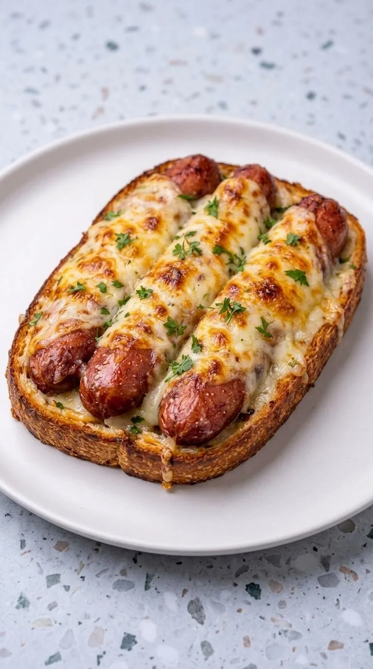 A hot dog in a bun with cheese and onions.