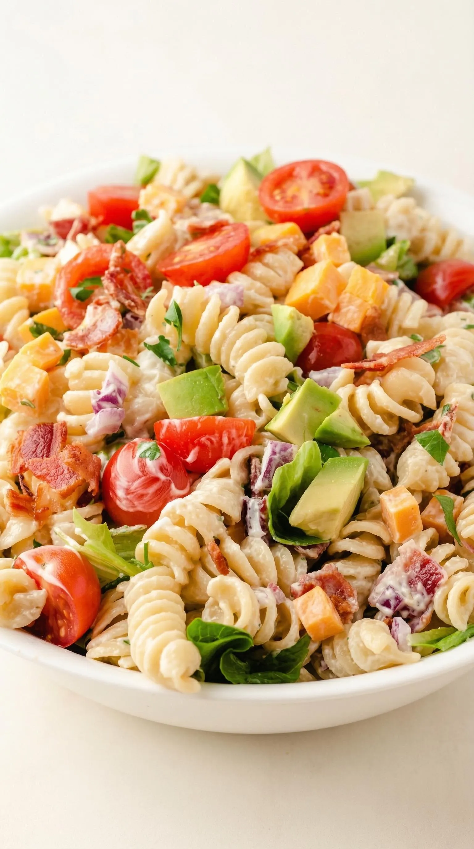 A bowl of pasta with veggies.