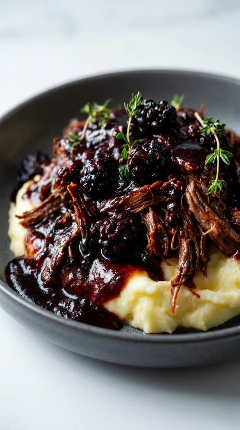 A plate of meat and potatoes.