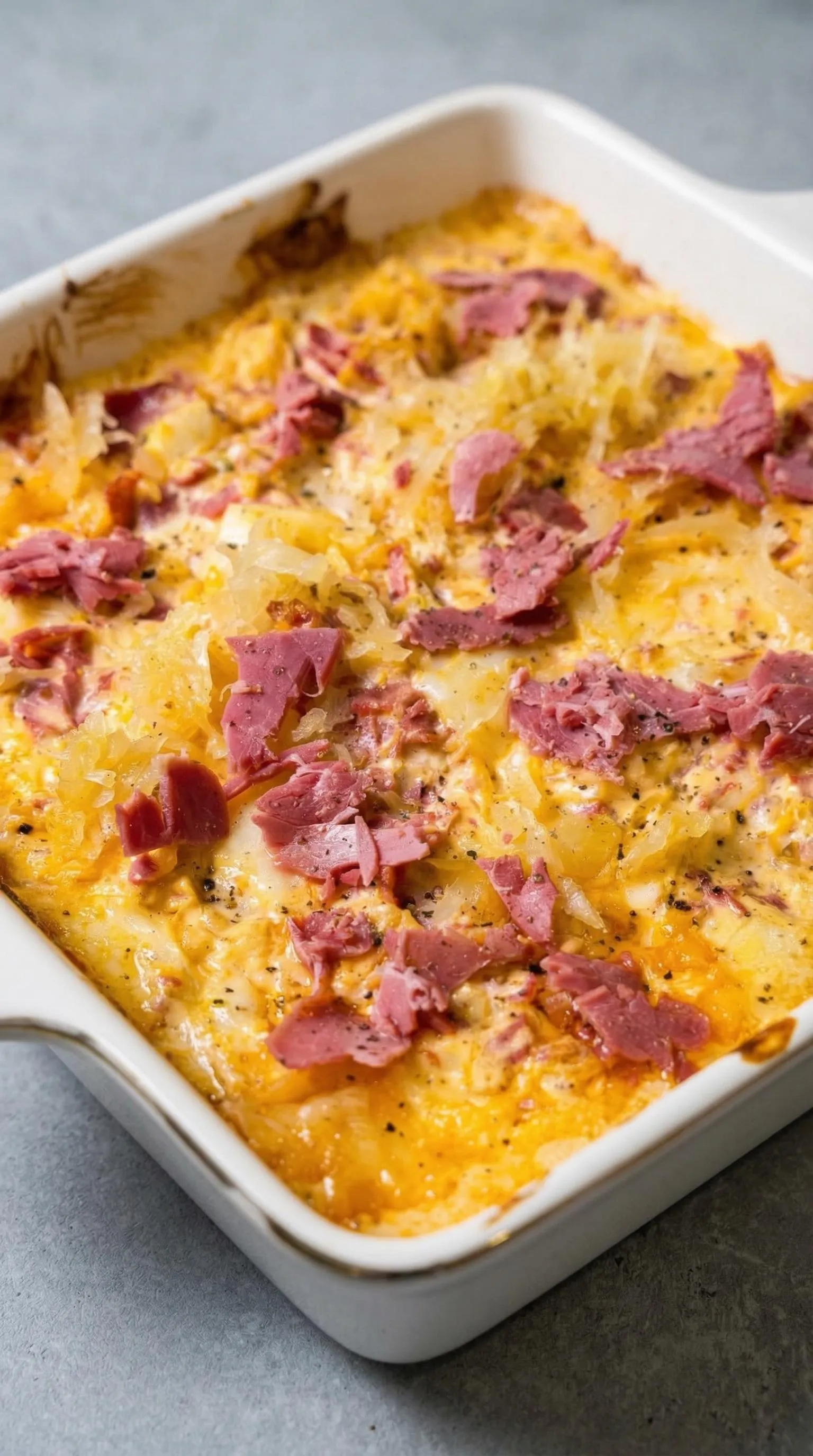 A dish of meat and cheese.