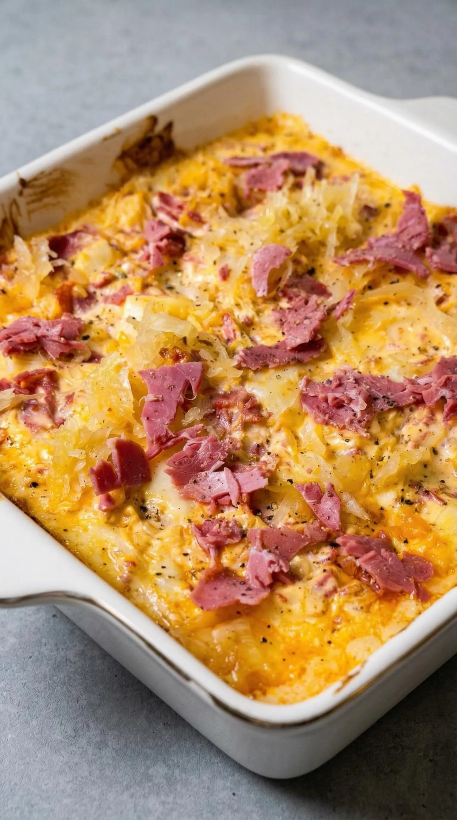 A dish of meat and cheese.