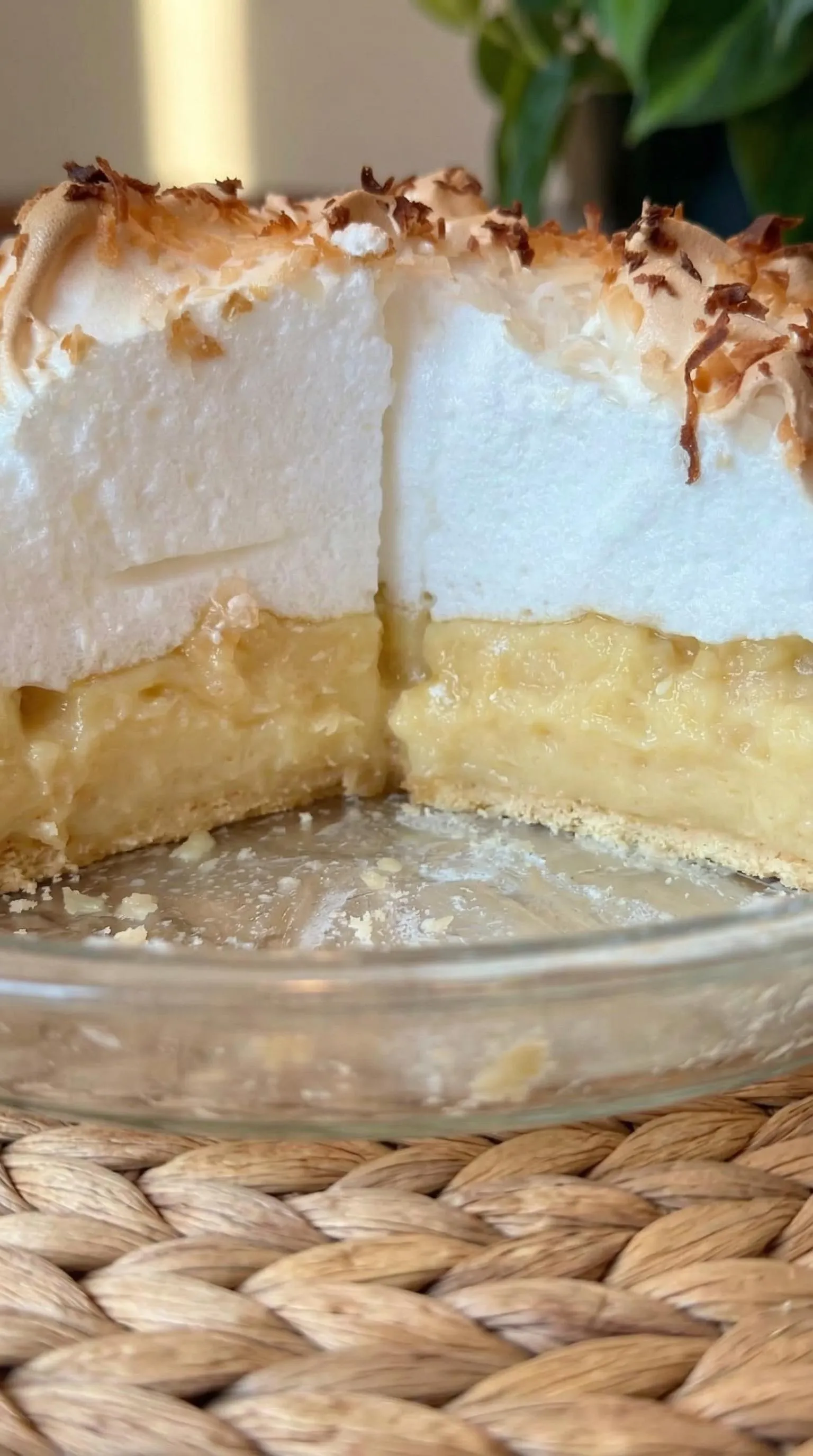 A slice of pie with a yellow filling.