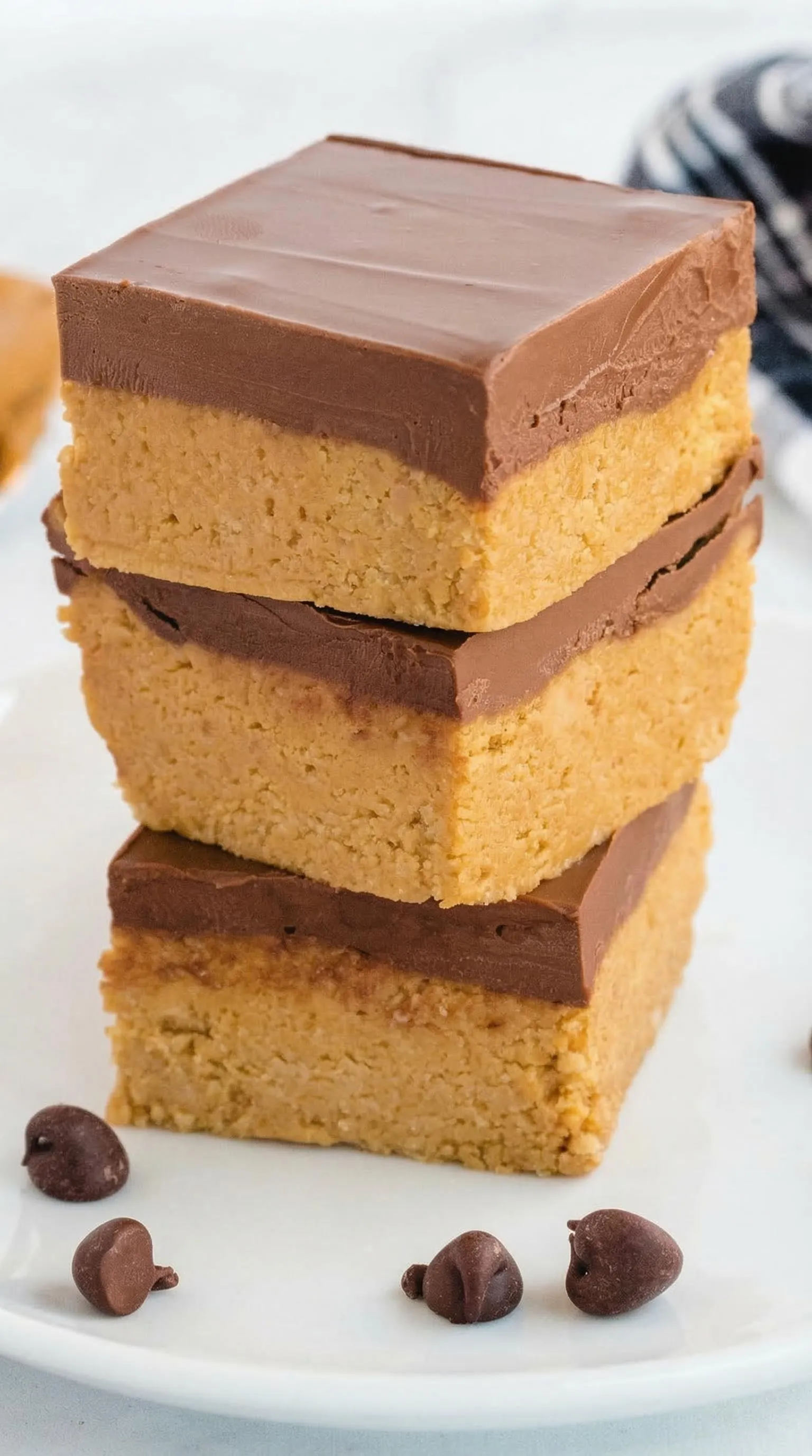 A stack of three brownies.