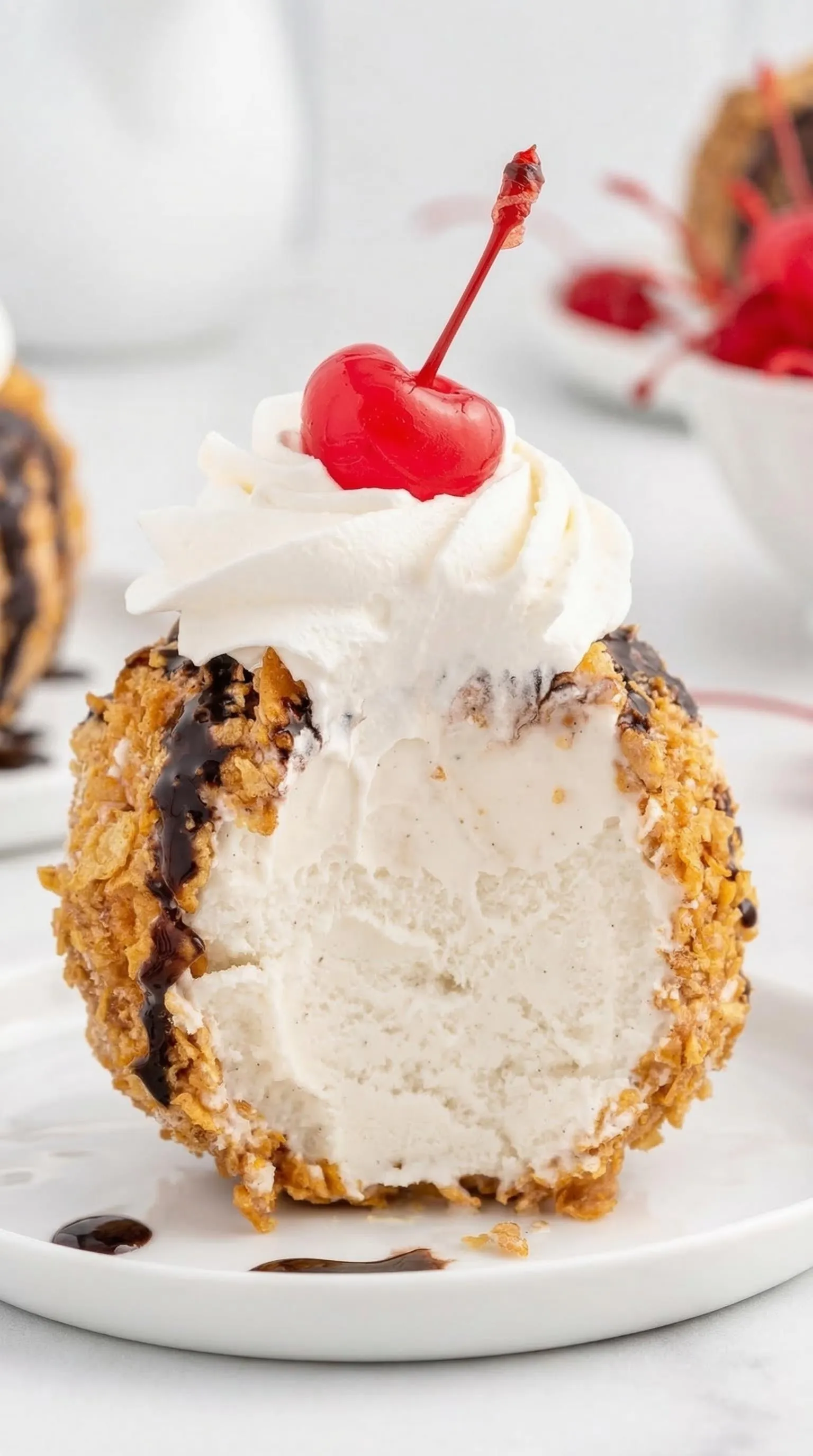 A dessert with a cherry on top.