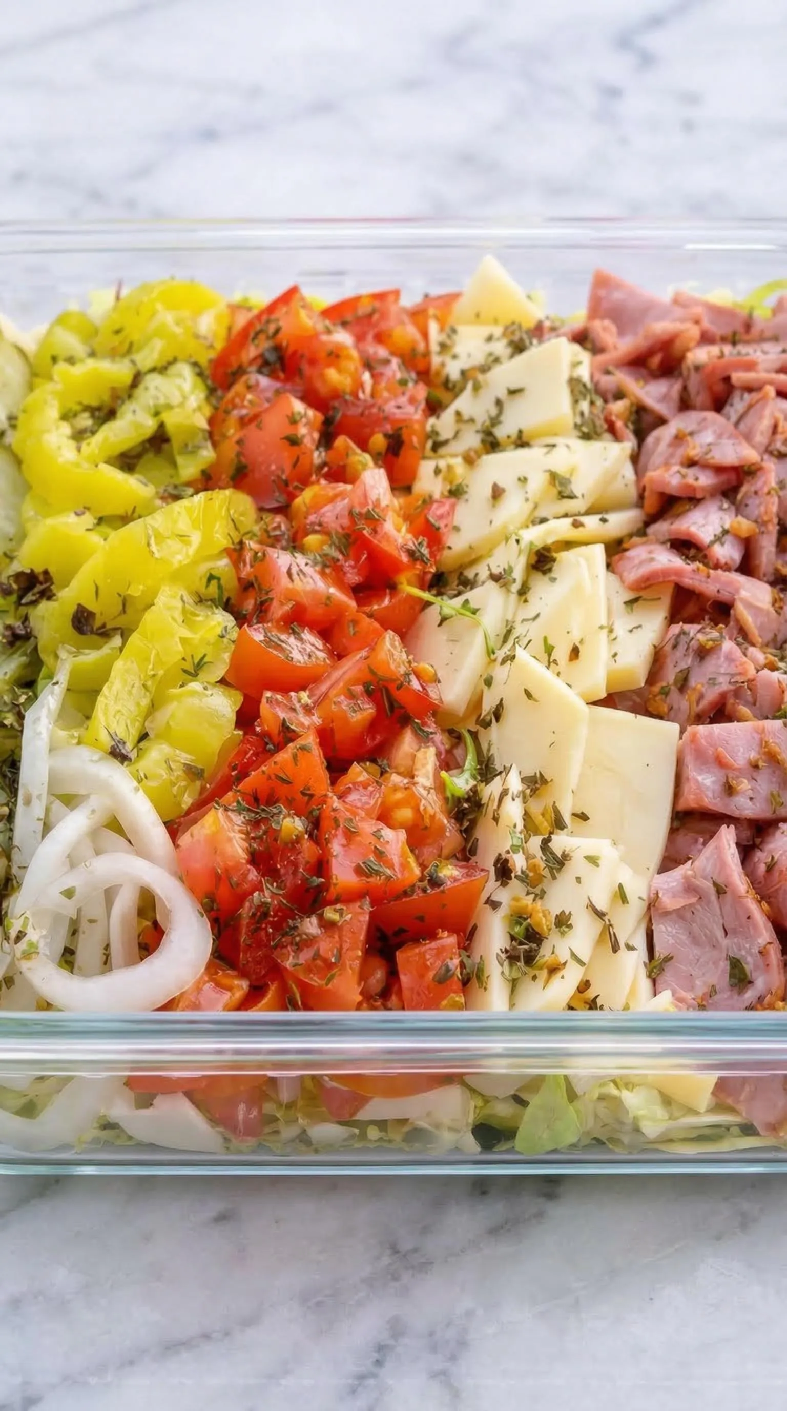 A colorful assortment of vegetables and cheese.