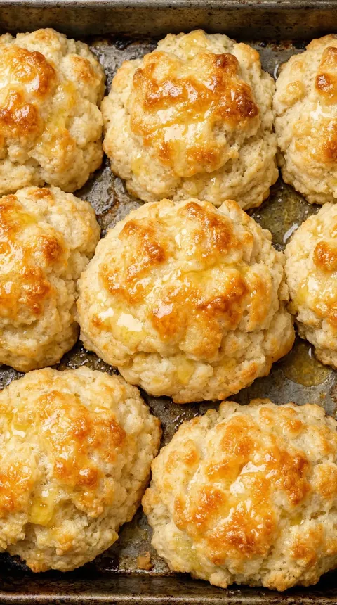 A tray of biscuits with a glaze.