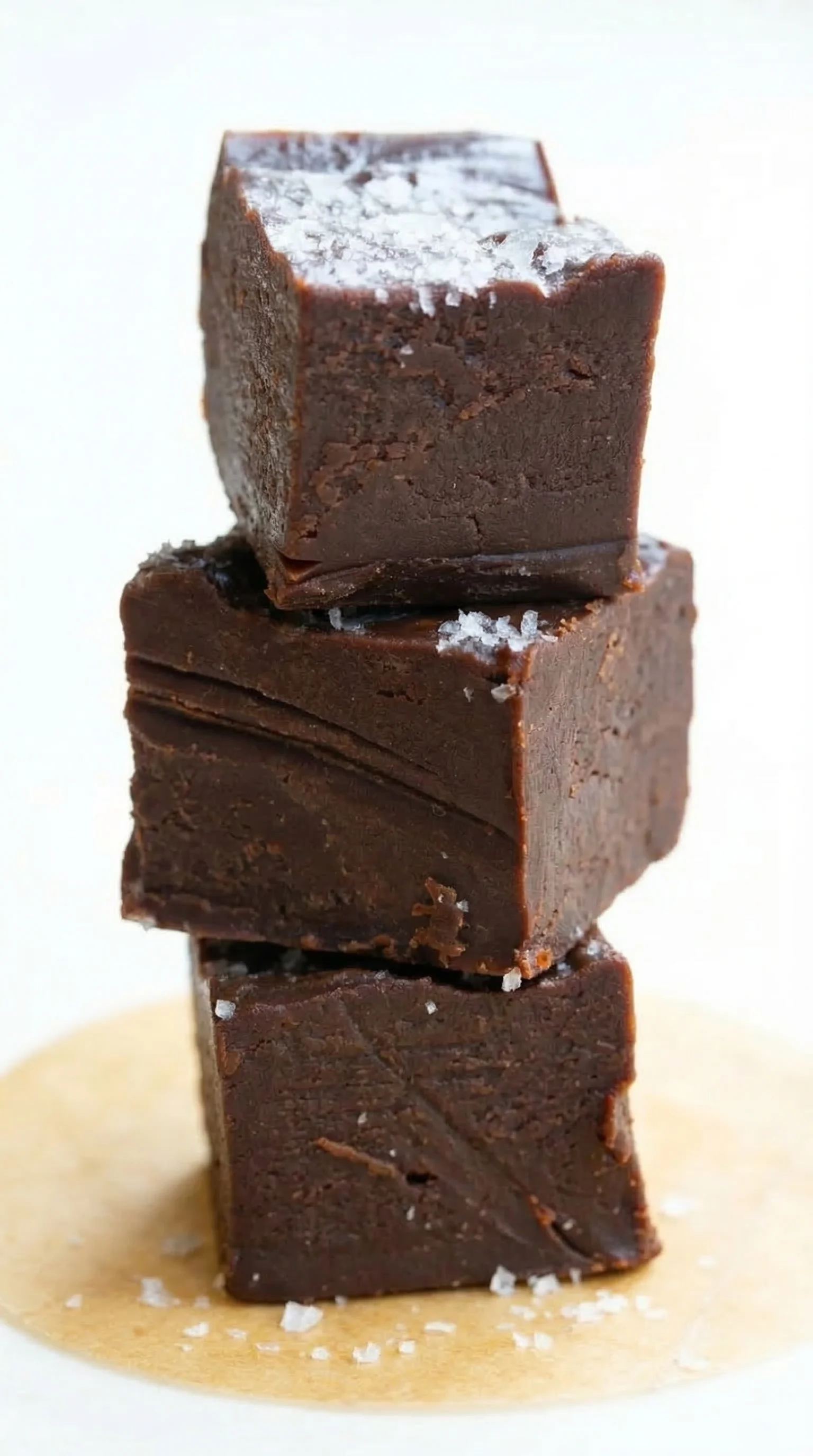 Three brown cakes stacked on a table.