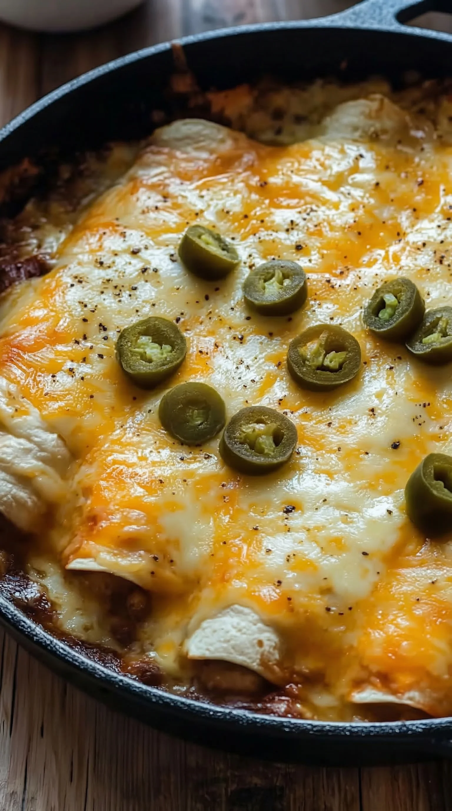 A dish with cheese and jalapenos.