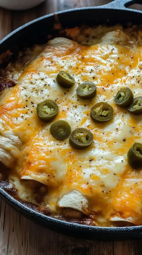 A dish with cheese and jalapenos.