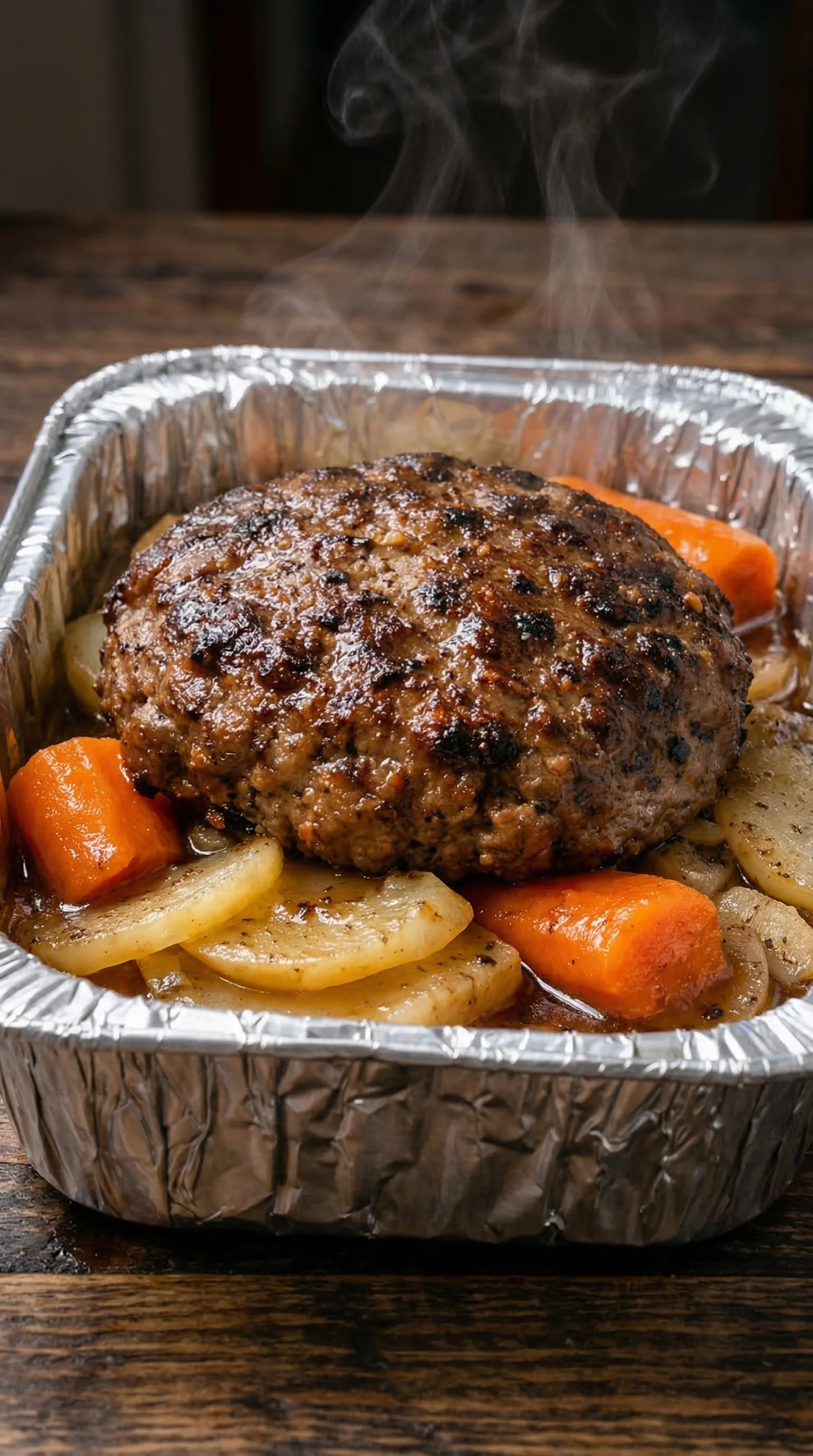 A meat dish with carrots and onions.