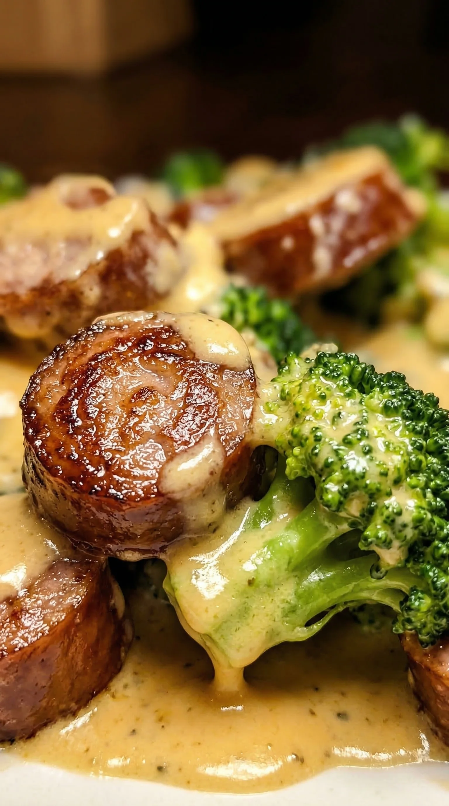 A plate of meat and broccoli.