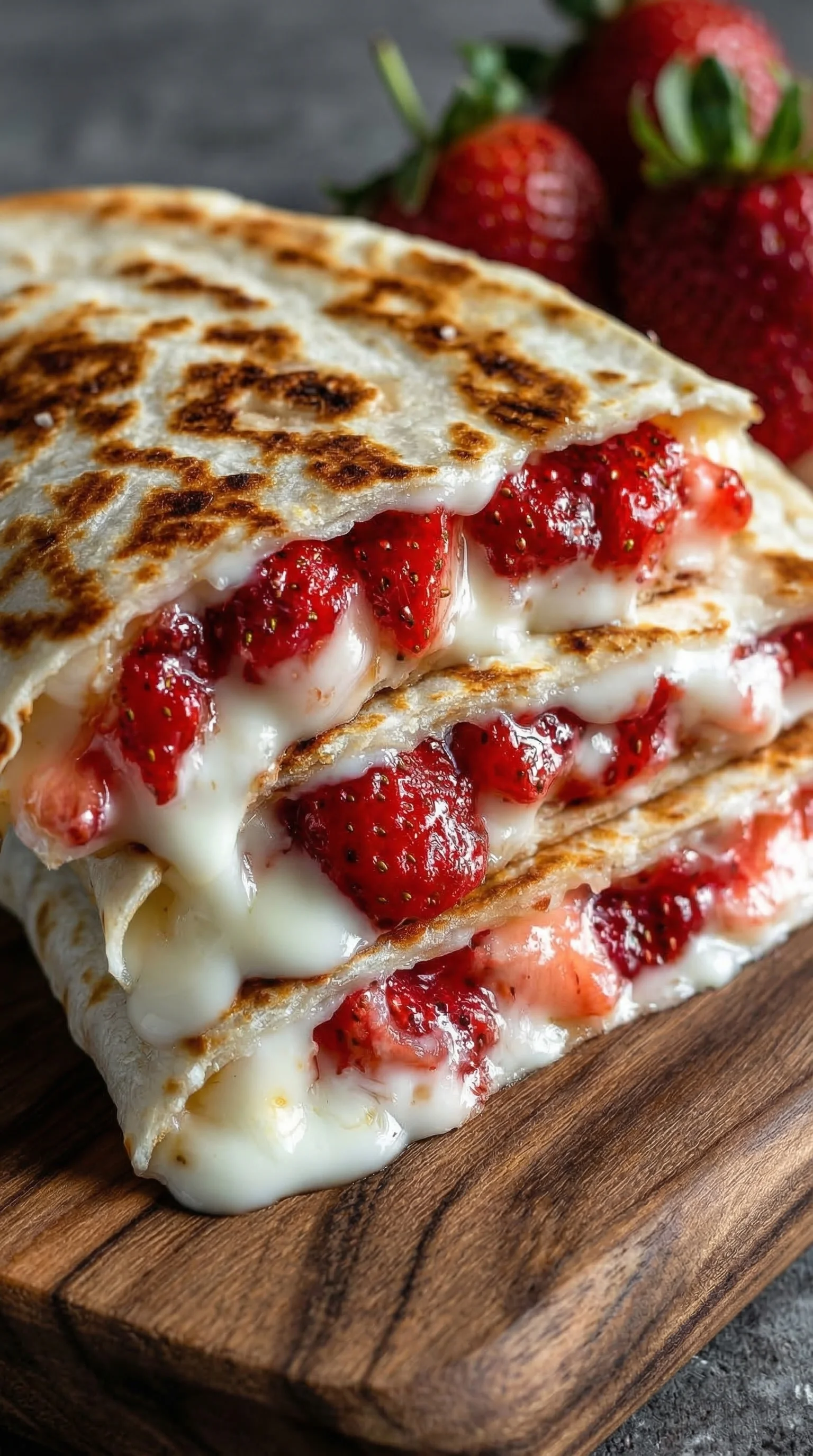 A strawberry and cheese crepe.