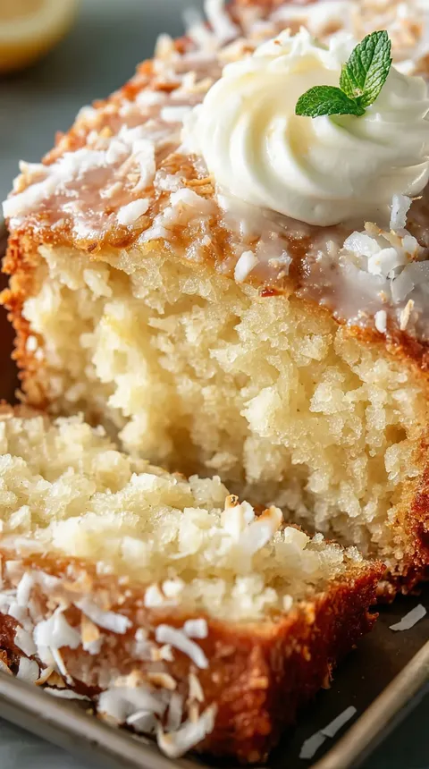 A slice of cake with white frosting.