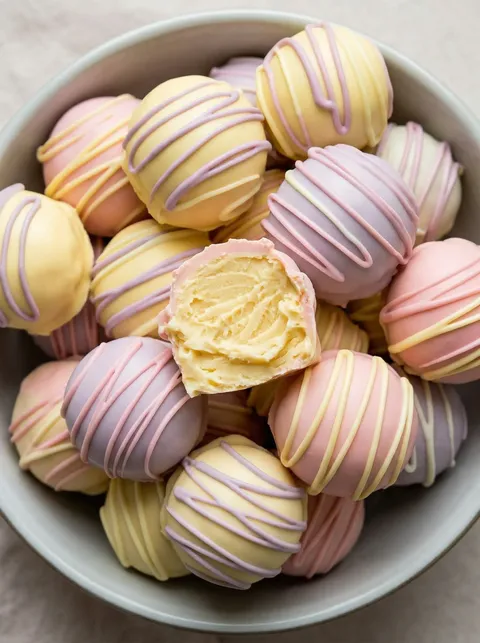 A bowl of candy with a piece missing.
