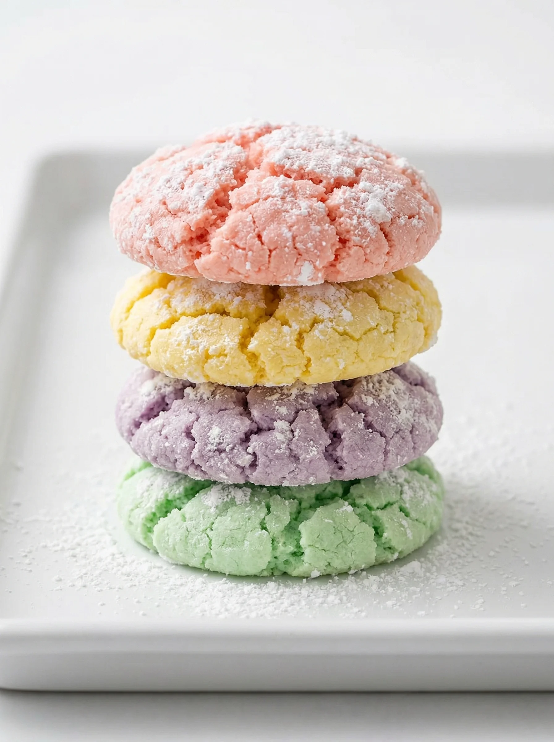 A stack of colorful cookies.